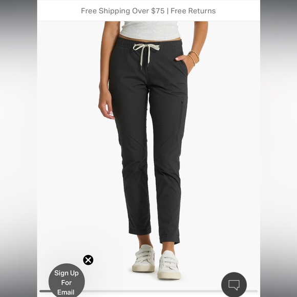 Vuori women’s ripstop pant charcoal black extra small - Picture 1 of 4